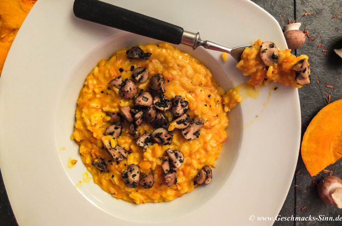 Kürbisrisotto mit gebratenen Champignons | Geschmacks-Sinn