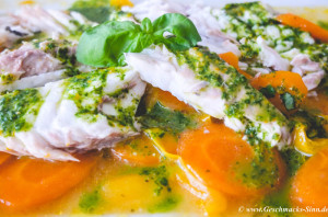 Gedämpfte Dorade mit Basilikumsauce GeschmacksSinn